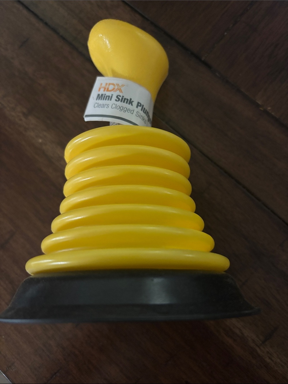 Yellow and Black Mini Sink Plunger